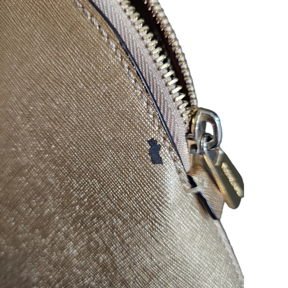 Michael Kors Gold Bag with removable shoulder crossbody strap.